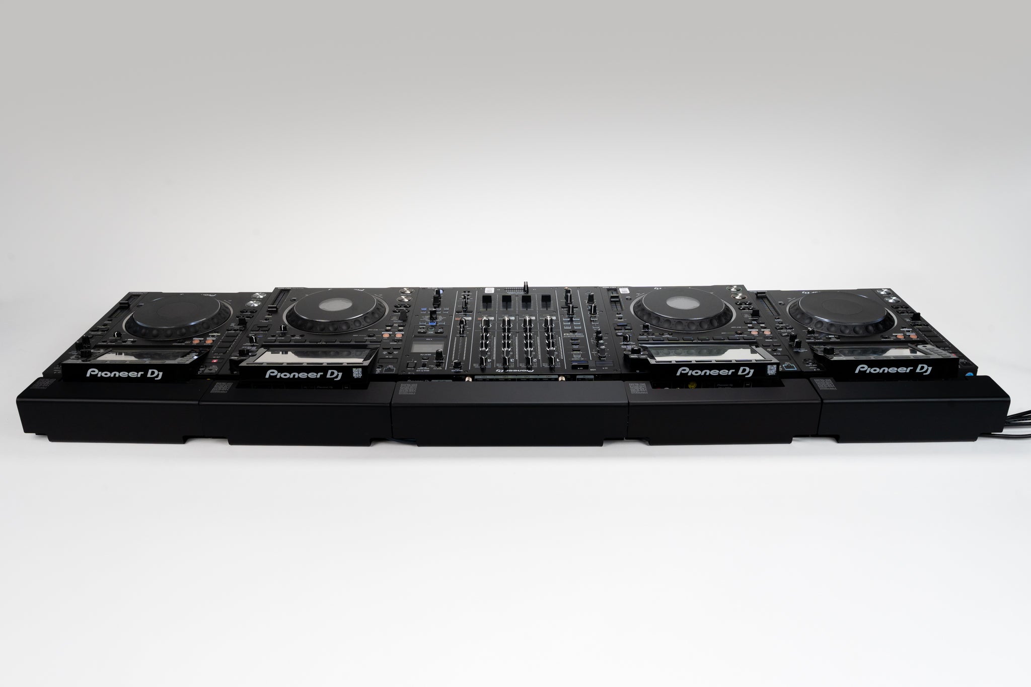 Pioneer CDJ-3000 cable covers in a clean DJ booth setup