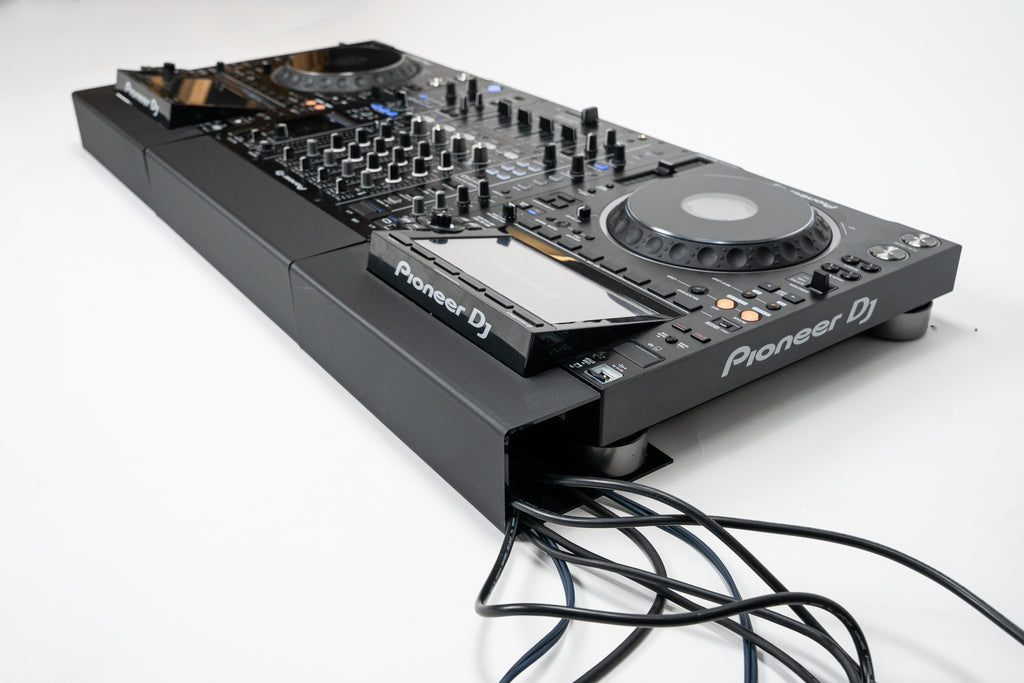DJ booth cable management: Pioneer CDJ-3000 and DJM-A9 with Zero Cable cable covers