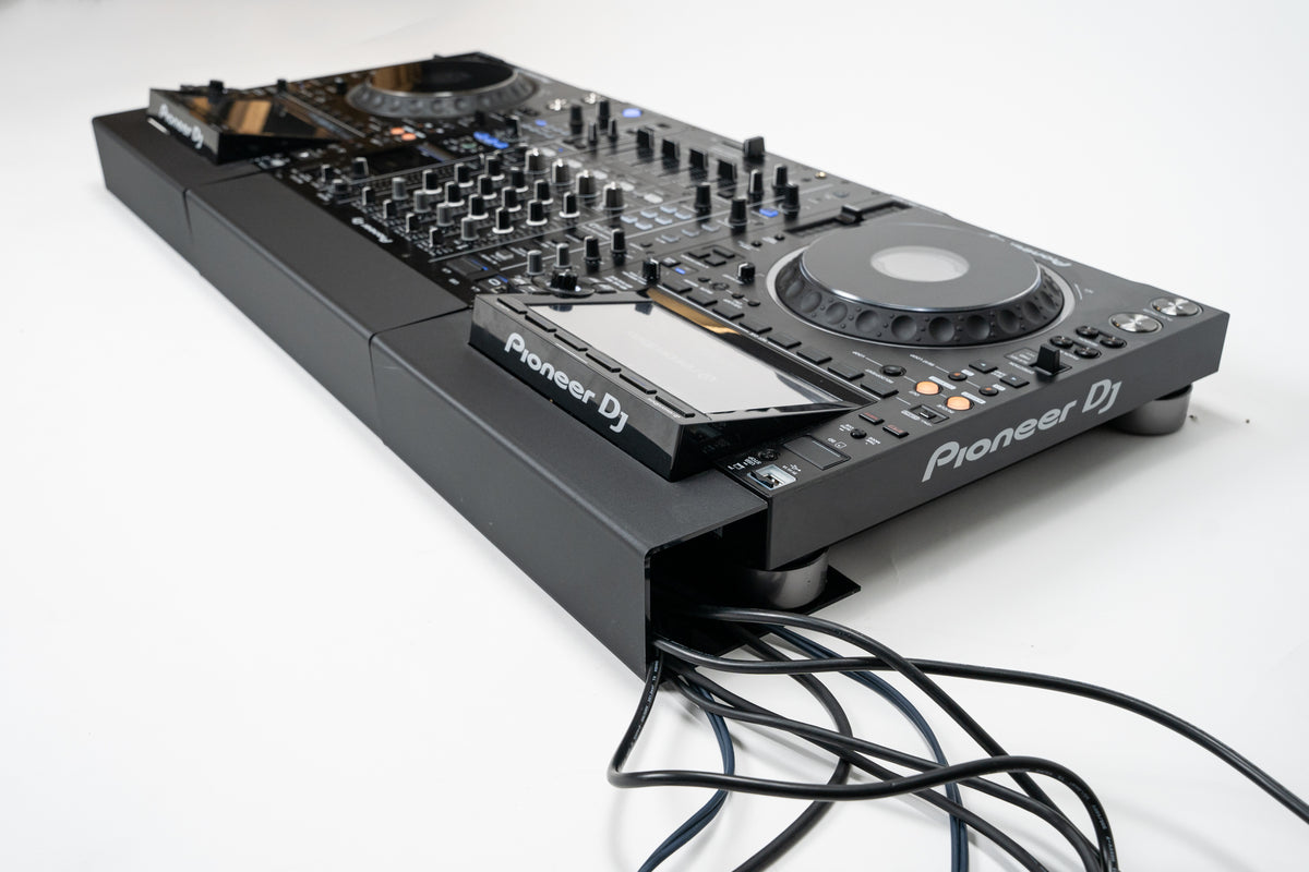 DJ booth cable management: Pioneer CDJ-3000 and DJM-A9 with Zero Cable cable covers